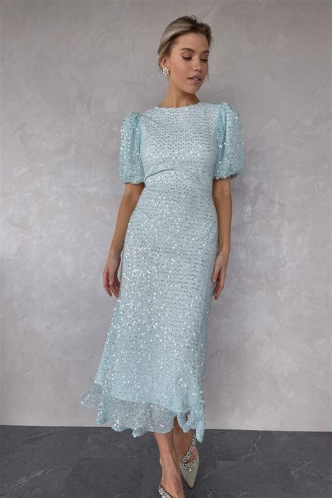 Sequin Puff Sleeve Midi Dress Artofit