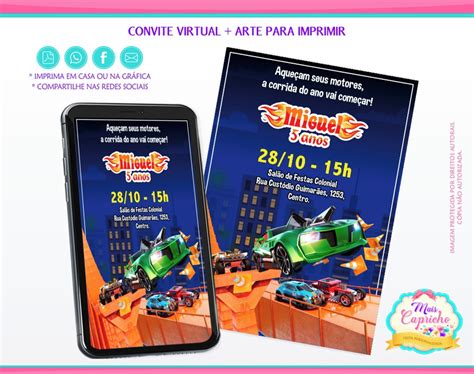 Convite Digital Hot Wheels Elo Produtos Especiais