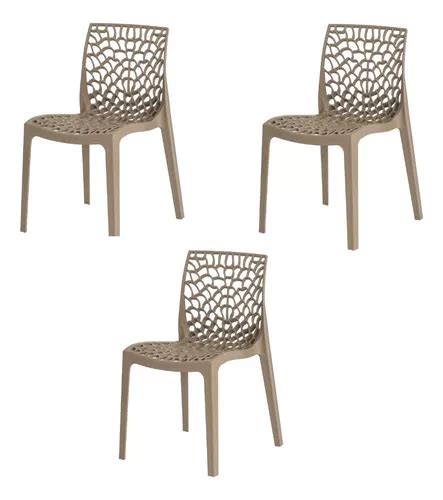 Kit Cadeiras Gruvyer Design Cozinha Sala Estar Jantar Nude Parcelamento Sem Juros
