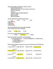 Chem Midterm Evaluation Chemical Foundations Elements Atoms And Ions