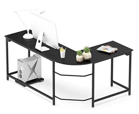 Teraves Modern L Shaped Desk Corner Computer Desk Workstation Home