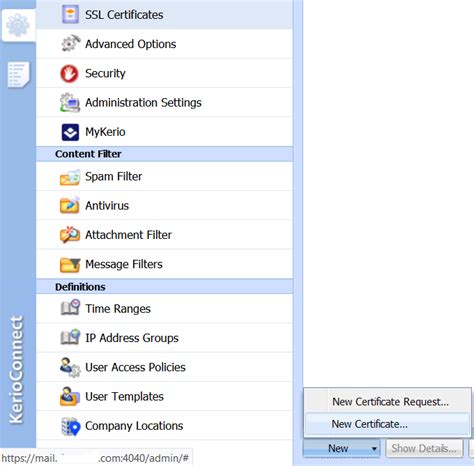 Configuring Ssl Certificates In Kerio Connect Kerioconnect Support