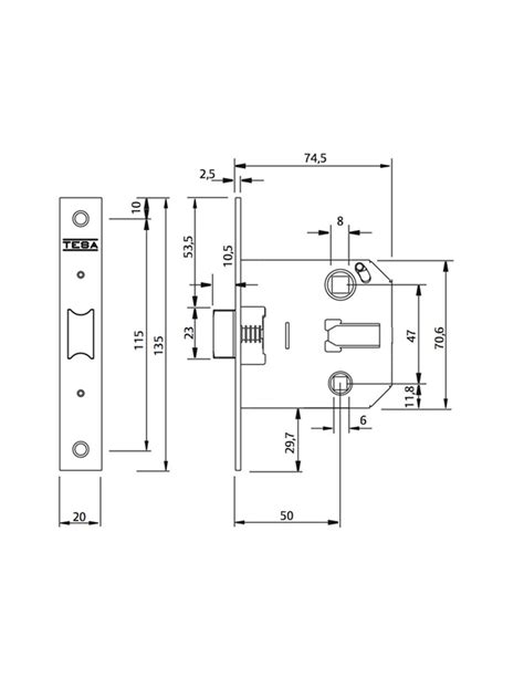 Picaporte Unificado U R Inox Tesa