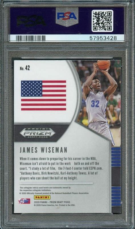 2020 Panini Prizm Draft Picks 42 James Wiseman PSA 10 RC Warriors EBay