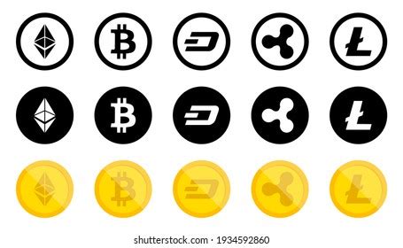 Cryptocurrency Icons Vector Image