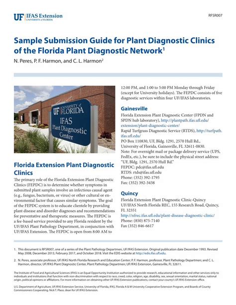 Pdf Sample Submission Guide For Plant Diagnostic Clinics Of