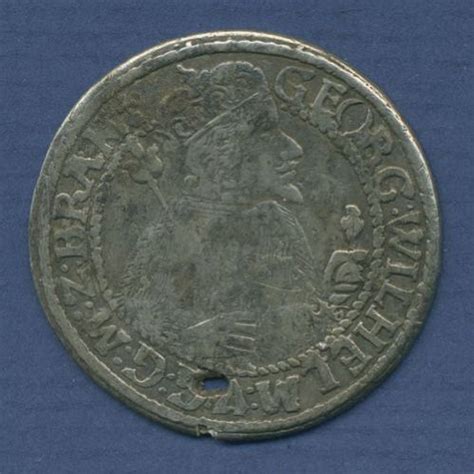 Brandenburg Preußen Ort 1 4 Taler 1624 Georg Wilhelm ss gelocht