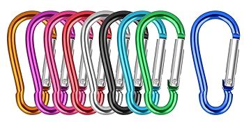 18 Pcs Small Carabiner Clip Mini D Ring Clip Hook Karabiner Multicolor