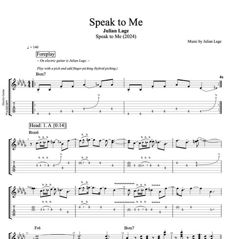 "Speak to Me" · Julian Lage || Guitar: Tabs + Sheet Music + Chords