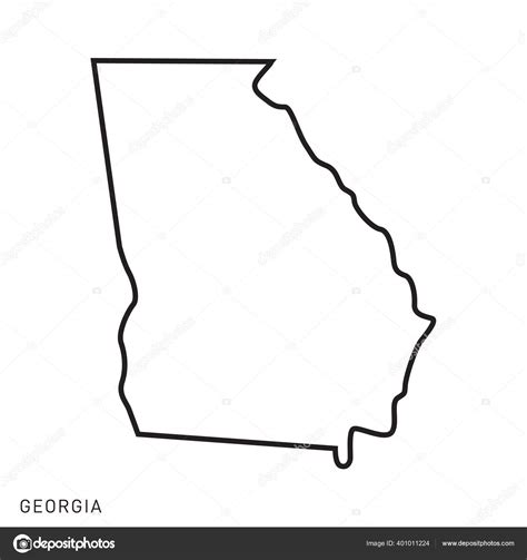 Georgia Map Vector Outline Design Template Editable Stroke Stock Vector By ©fafostock 401011224