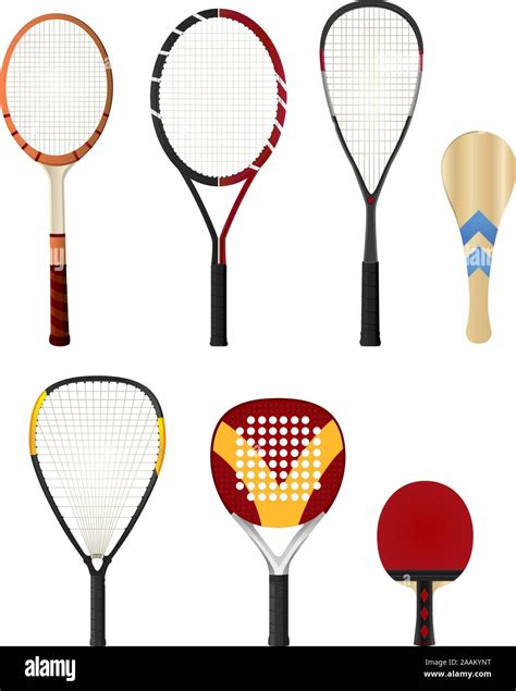 Color Silhouette Rackets With Tennis Racket Squash Racket Ping Pong