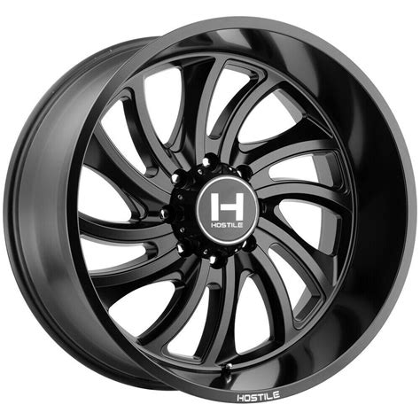 20x12 Hostile H118 Demon 6x5 5 6x139 7 48 Full Black Wheels Rims Set 4