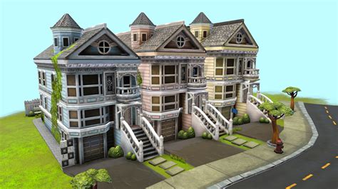 San Francisco Style Houses 3d Model By Thiezubu 13749e1 Sketchfab