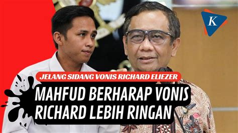 Mahfud MD Berharap Richard Eliezer Divonis Lebih Ringan Dari Tuntutan