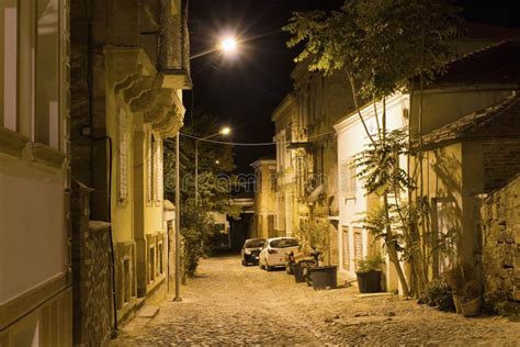 Night View of Historical, Old Street in Old Town Stock Image - Image of ...