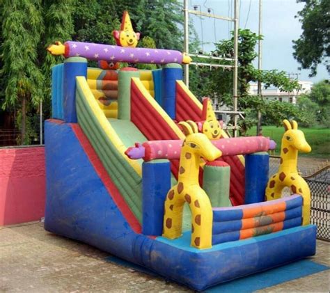 Multicolor Straight Pvc 2 Slide Inflatable For Park Age Group 10