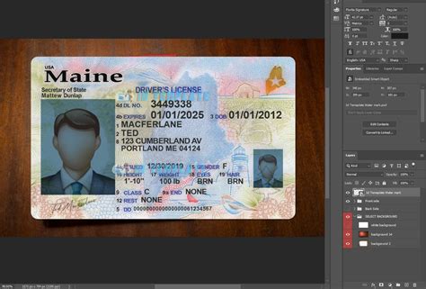 Maine Driving license PSD Template New | Driving license Template