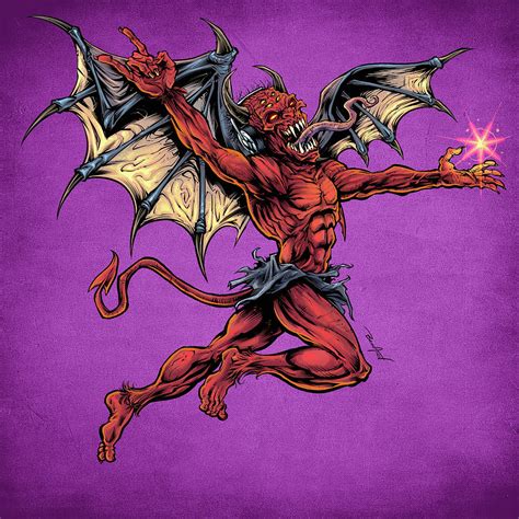 Red Devil With Wings Digital Art by Flyland Designs