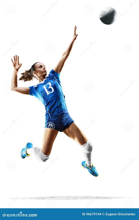 Female Professional Volleyball Player on White Stock Photo - Image of ...