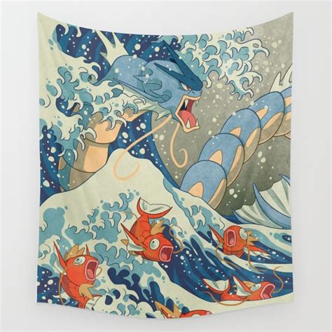 The Great Wave Wall Tapestry Pokemon Pictures Pokemon Art Pokemon