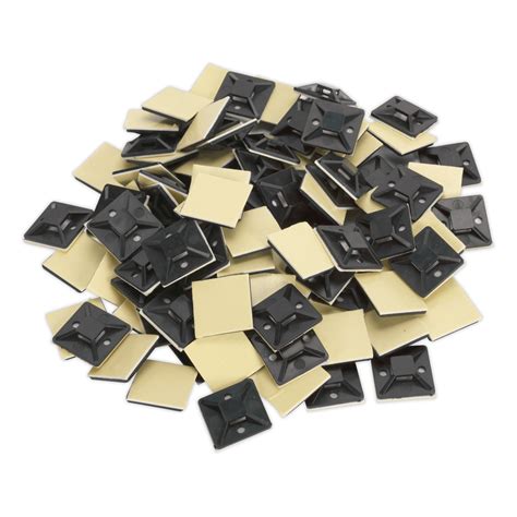 Self Adhesive Cable Tie Mount 30 X 30mm Black Pack Of 100 K And S