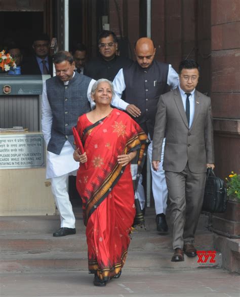 New Delhi: FM Nirmala Sitharaman before presenting the Union Budget ...