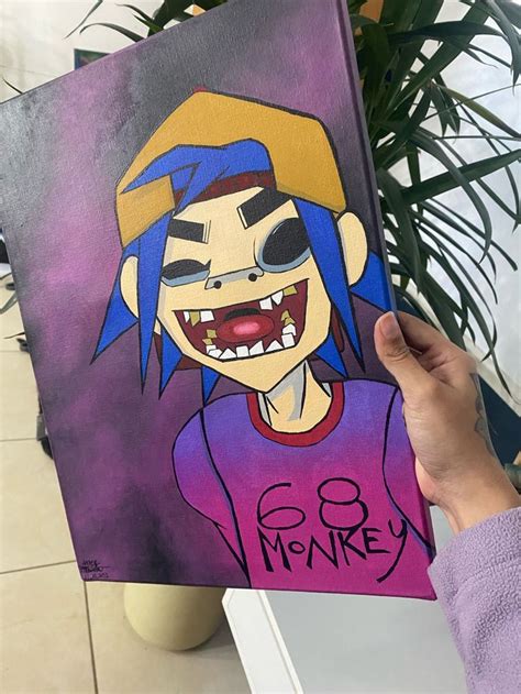 Gorillaz D En Lienzos Pintados Arte En Lienzo Dibujos Realistas