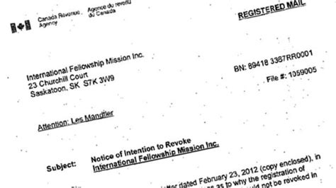 Saskatoon Based Charity May No Longer Issue Tax Receipts Cbc News