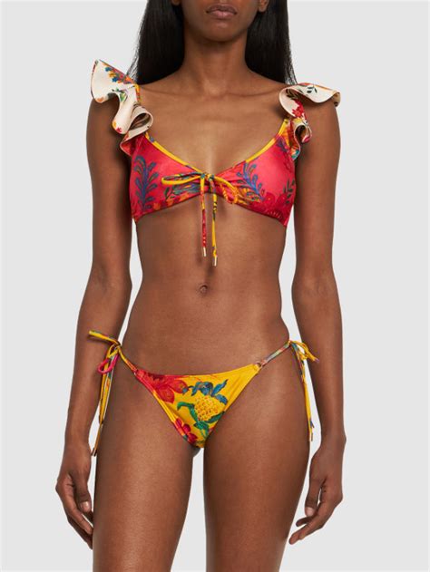 Ginger Floral Bikini Set W Ruffles Zimmermann Women Luisaviaroma