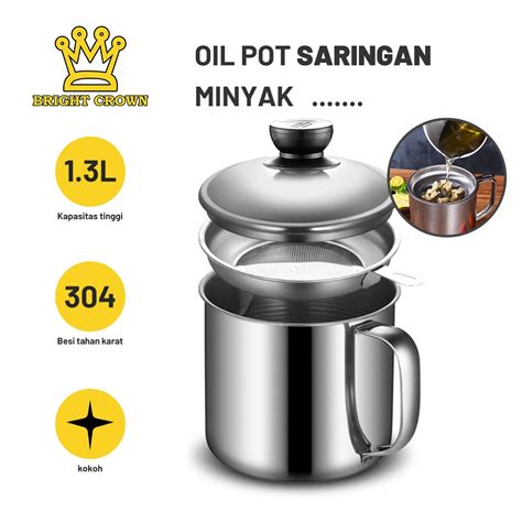 Jual Bright Crown Liter Tempat Saringan Oil Pot Minyak Bekas