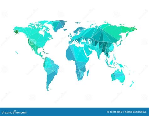 Silhouette Polygonale De Carte Du Monde Illustration De Vecteur