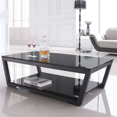 Black glass coffee table - 62 photo