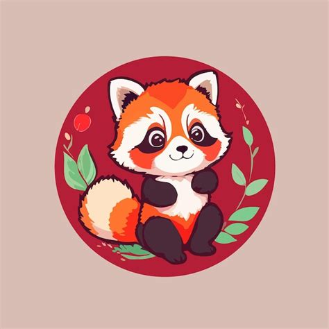 Ilustração vetorial de panda vermelho Vetor Premium