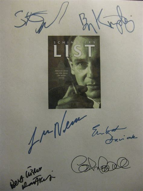 Schindlers List Signed Film Movie Screenplay Script X6 Autographs Liam