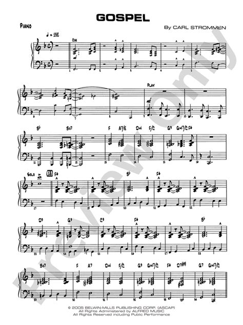 Gospel: Piano Accompaniment: Piano Accompaniment Part - Digital Sheet ...