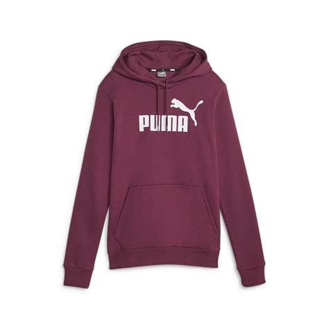 Puma ESS Logo FL Hoodie Purple | Dressinn