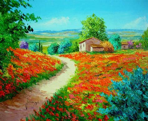 Imágenes Arte Pinturas Paisajes con Flores Pinturas Decorativas en