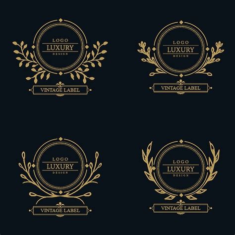 Free Vector | Vector amazing luxury logo designs