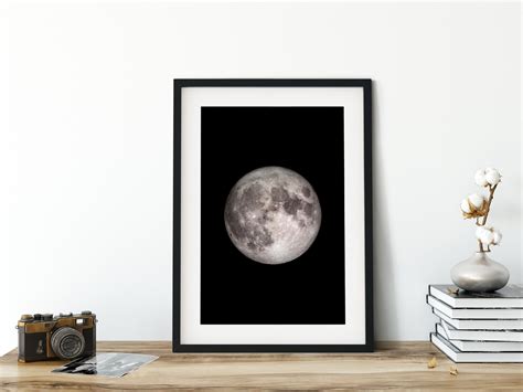 Moon Print Moon Poster Moon From Space Photo Nasa Moon Art Etsy