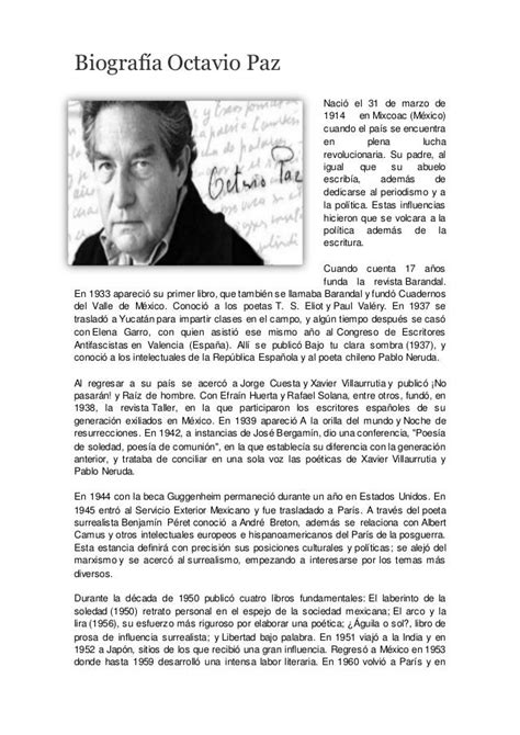 Biografía Octavio Paz