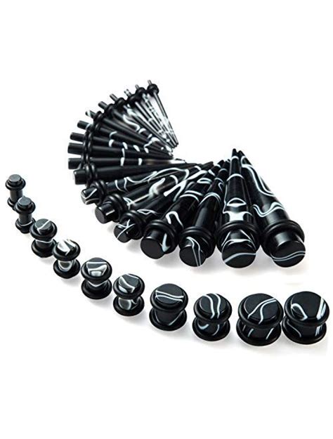 Buy JDXN Acrylic Ear Stretching Kit Tapers Plugs Silicone Tunnels