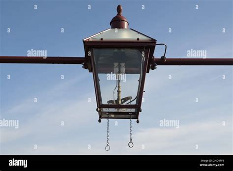 A Victorian gas mantle outdoor lamp Stock Photo - Alamy