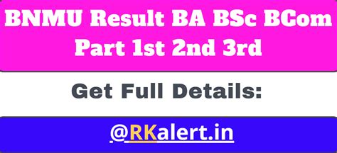 Bnmu Result 2024 Bsc Bcom Ma Msc Mcom 1st 2nd 3rd