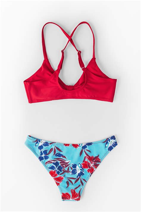 Bikini Set Mit Schleife Und Blumen Muster Cupshe Deutschland