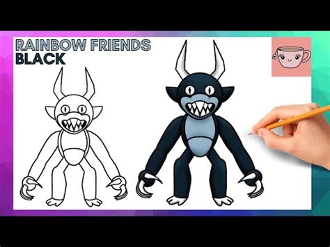 How To Draw Black From Roblox Rainbow Friends Easy Step By Step