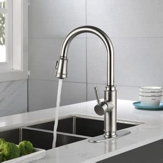 Single Handle High Arc Pull Out Kitchen Faucet Single Level Stainless