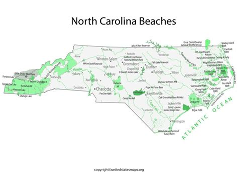 North Carolina Beaches Map | Map of North Carolina Beaches