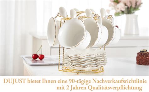 DUJUST Tassen Untertassen Von 6 250 Ml Luxus Teetasse Set Mit