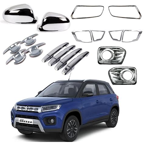 Car Chrome Combo Exterior Accessories Kit For Maruti Vitara Brezza