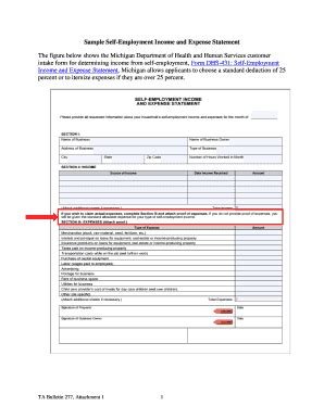 Fillable Online Twc Texas Sample Self Employment Income And Expense